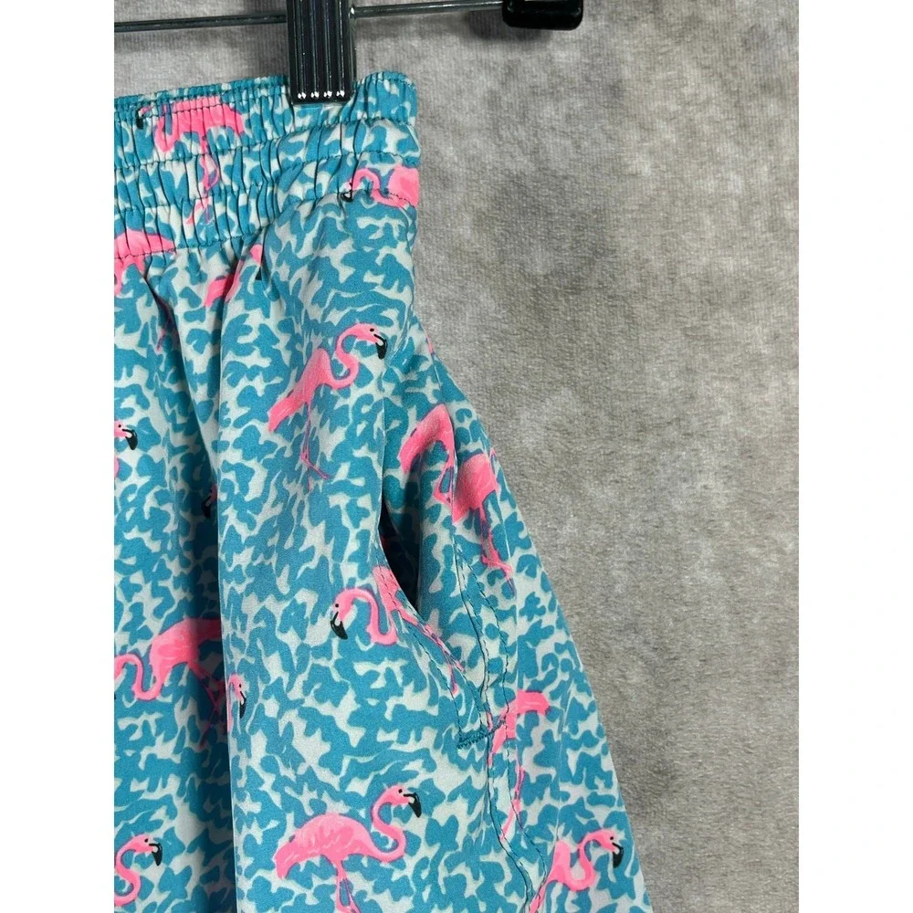 Chubbies The Domingos Are For Flamingos Swim Trunks Mens Medium Blue Beach